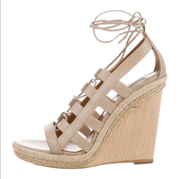 Taupe Aquazzura Amazon wedges - Picture 1 of 9